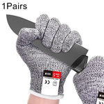 A Pair Cut-resistant Gardening Gloves HPPE Food-grade 5-Level Anti-cutting Anti-wear Safety Working Gloves, Size: XL, Length: 26cm, Size: XL/Black, Size: XL/White