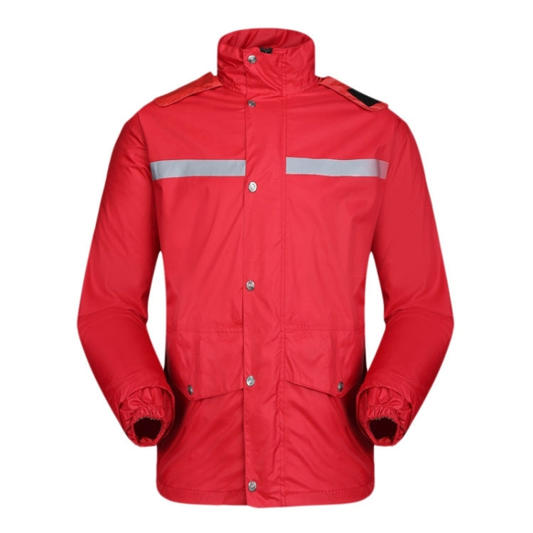 Durable Reflective Motorcycle Split Raincoat Pants Riding Bicycle Electric Bike Windproof Waterproof Rain Wear for Adult, Size: XL(Red), Size: XL