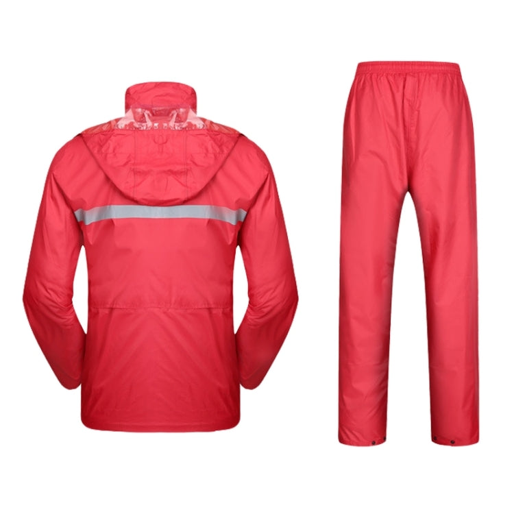 Durable Reflective Motorcycle Split Raincoat Pants Riding Bicycle Electric Bike Windproof Waterproof Rain Wear for Adult, Size: XL(Red), Size: XL