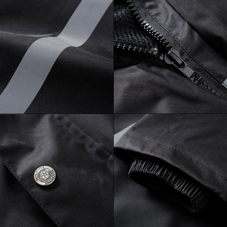 Durable Reflective Motorcycle Split Raincoat Pants Riding Bicycle Electric Bike Windproof Waterproof Rain Wear for Adult, Size: L(Black), Size: L