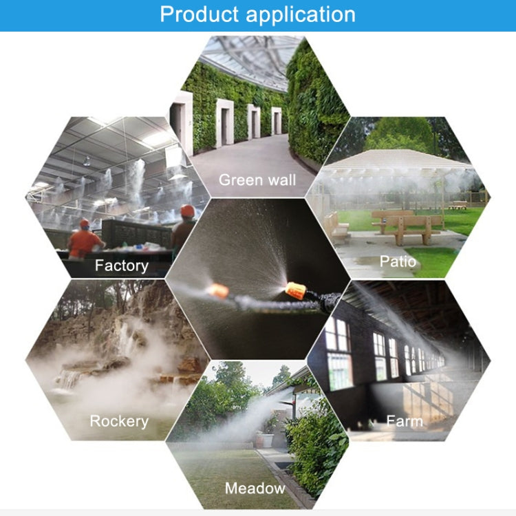 Outdoor Lawn Garden PE Mist Watering Line Misting Cooling System with 6 x Mist Nozzles, Length: 6m, Length: 6m