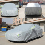 Outdoor Universal Anti-Dust Sunproof 3-Compartment Sedan Car Cover with Warning Strips, 211inch (XXXL)