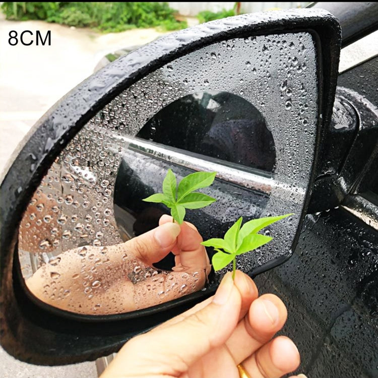 Car Round PET Rearview Mirror Protective Window Clear Anti-fog Waterproof Rain Shield Film, Diameter: 8cm, 8*8cm