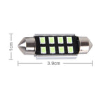 2 PCS DC 12V 2W 39MM 8 SMD-3528 LEDs Bicuspid Port Decoding Car Dome Lamp LED Reading Light, 39MM