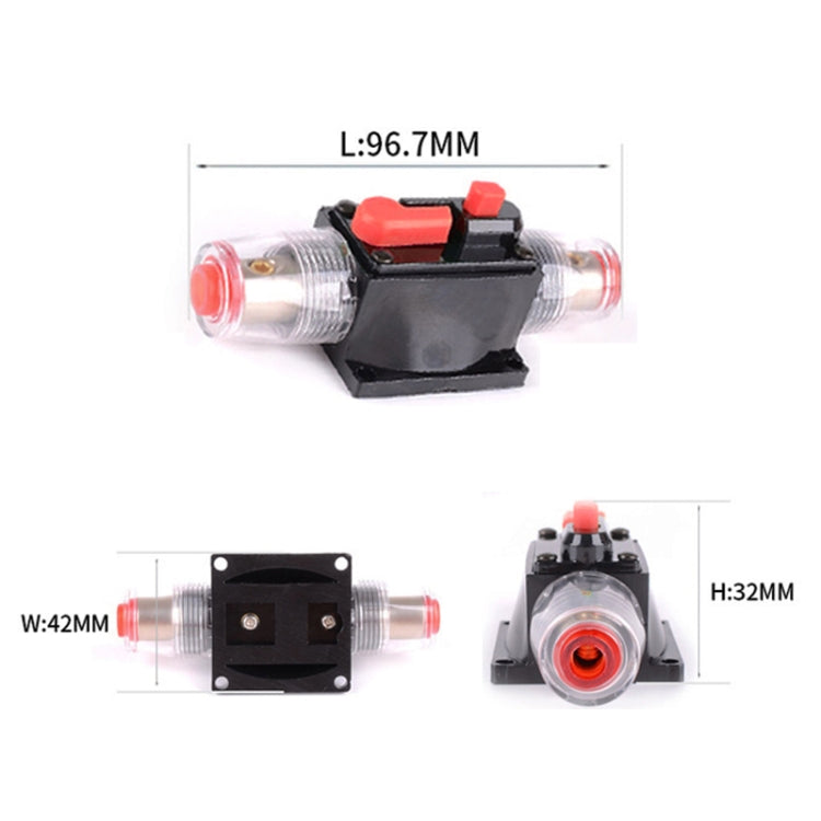 DC 12-24V Car Circuit Breaker Stereo Audio Fuse Holder Insurance 100A Fuse, 100A