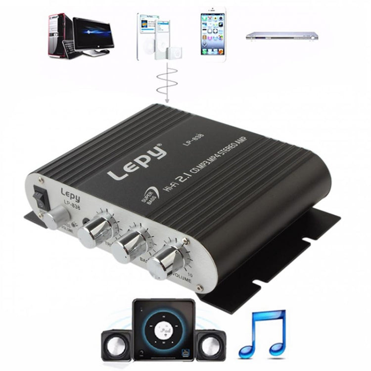 Car 2.1CH HIFI Subwoofer Amplifier Audio, Support MP3