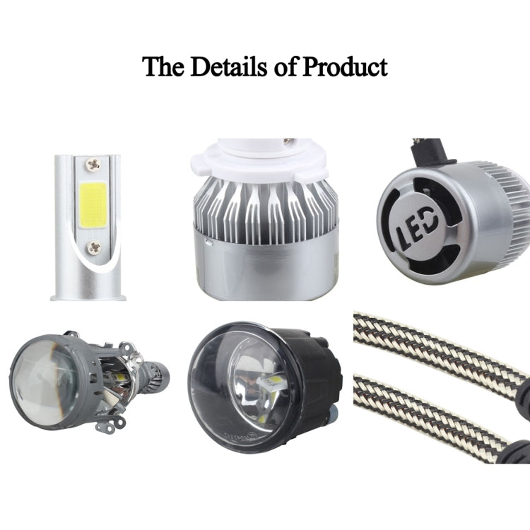 2 PCS 9007 18W 1800 LM 6000K IP68 Casnbus Constant Current Car LED Headlight with 2 COB Lamps, DC 9-36V, 9007
