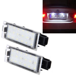 2 PCS License Plate Light with 18  SMD-3528 Lamps for Renault,2W 120LM,6000K, DC12V(White Light), For Renault