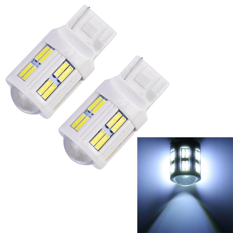 2 PCS T20 / 7440 3W DC 12V 6000K 200LM Car Auto Ceramics Turn Lights / Reversing Light 16LEDs SMD-7020 Lamps, with Projector Lens, T20 / 7440