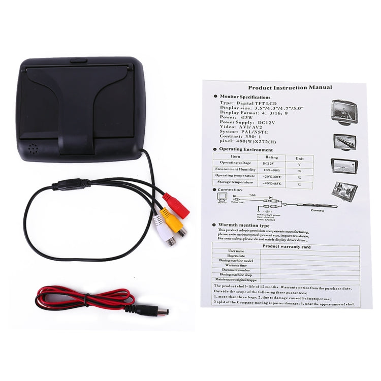 Foldable 4.3 inch Digital TFT LCD Car High Definition Monitor, Support Reverse Automatic Screen Function, Foldable 4.3 inch