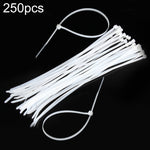 250pcs /Pack 5mm*300mm Nylon Cable Ties, 5mm*300mm Black, 5mm*300mm White