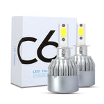 2 PCS  H3 18W 1800 LM 6000K IP68 Canbus Constant Current Car LED Headlight with 2 COB Lamps, DC 9-36V, H3