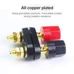 5 PCS Car Double Terminals Red Black Hexagon Connector Amplifier Terminal Speaker Plug Jack