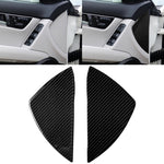Car Carbon Fiber Front Door Slot Panel Decorative Sticker for Mercedes-Benz W204 C Class 2007-2013, Front Door Slot