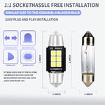 2 PCS 36mm DC12V-24V 3W 6000K 660LM 6LEDs SMD-3030 Car Reading Lamp / License Plate Light, 36mm (3W)