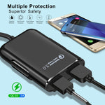 HMQ-C801 1.8m 8A Max 4 Ports USB Car Charger with Extending USB HUB for Front & Back Seat Charging, HMQ-C801