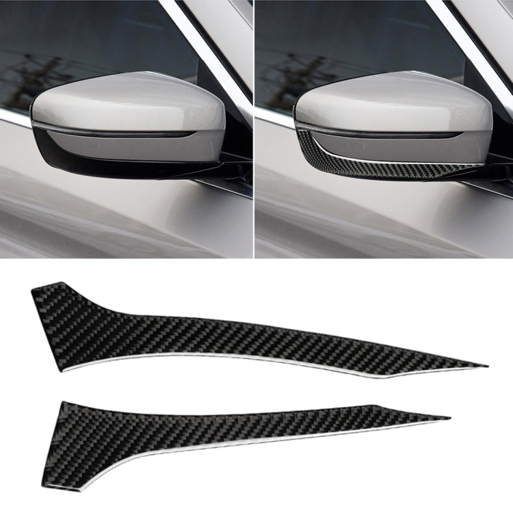 2 PCS Car Carbon Fiber Rearview Mirror Bumper Strip Decorative Sticker for BMW G30 (2018-2019) / G11 (2016-2019), Right Drive without Lens, Rearview Mirror Right Drive without Lens