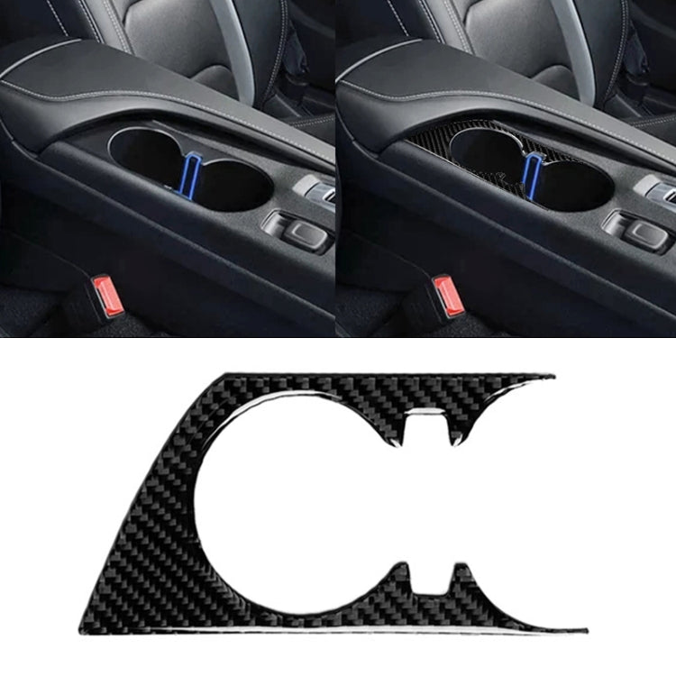 Car Carbon Fiber Water Cup Holder Decorative Sticker for Chevrolet Camaro 2017-2019, Water Cup Holder