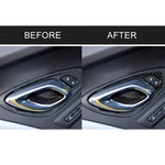 2 PCS Car Carbon Fiber Inner Door Lock Decorative Sticker for Chevrolet Camaro 2017-2019, Inner Door Lock