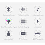 BC42 Bluetooth 5.0 Multi-function Car Colorful Atmosphere Lamp MP3 Player, Support TF Card & U Disk & FM, BC42