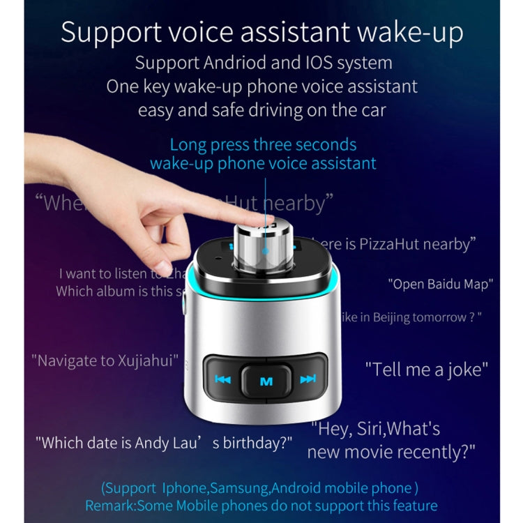 BC42 Bluetooth 5.0 Multi-function Car Colorful Atmosphere Lamp MP3 Player, Support TF Card & U Disk & FM, BC42