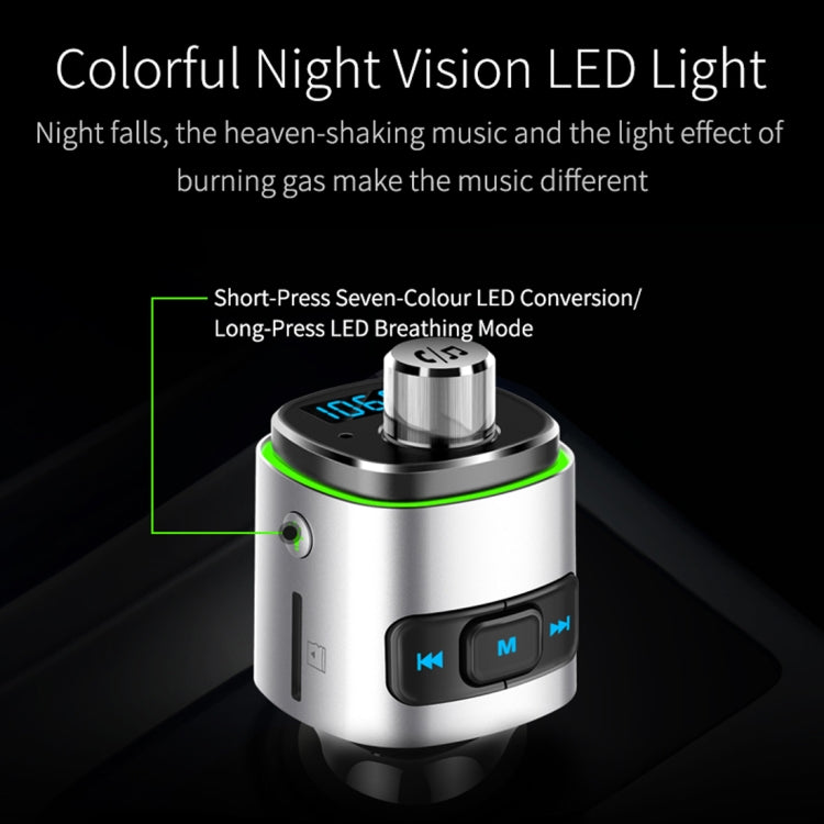 BC42 Bluetooth 5.0 Multi-function Car Colorful Atmosphere Lamp MP3 Player, Support TF Card & U Disk & FM, BC42