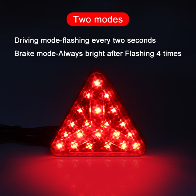 ضوء خلفي LED مثلثي على شكل X للدراجة / الدراجة الجبلية، نمط X