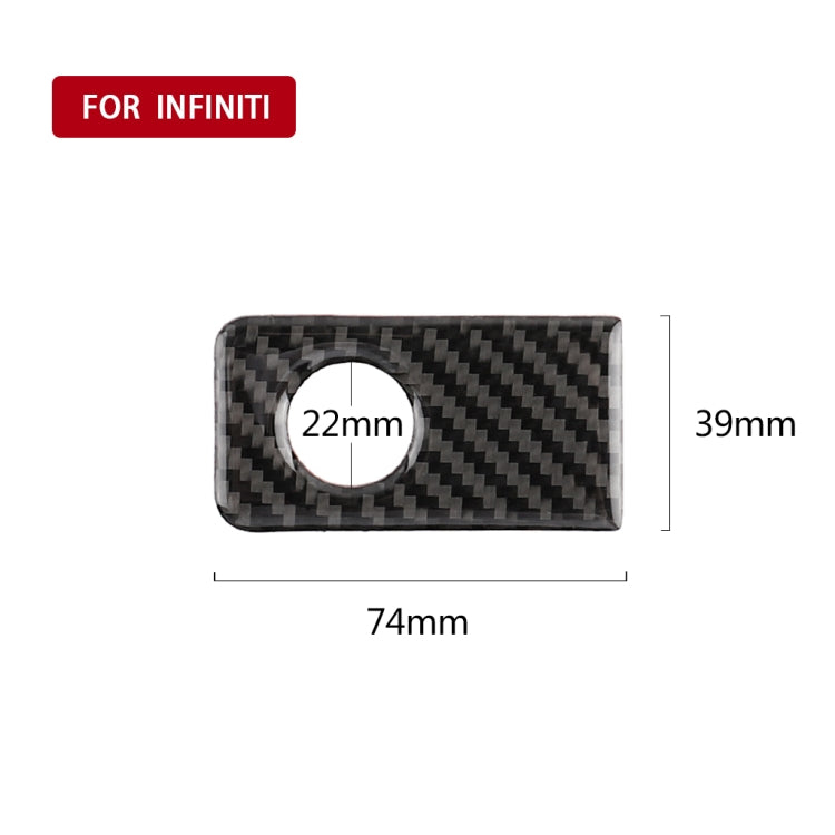Car Carbon Fiber Front Passenger Seat Storage Box Decorative Sticker for Infiniti Q50 / Q60 2014-2020, Left Drive, Front Passenger Seat Storage Box