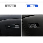 Car Carbon Fiber Front Passenger Seat Storage Box Decorative Sticker for Infiniti Q50 / Q60 2014-2020, Left Drive, Front Passenger Seat Storage Box