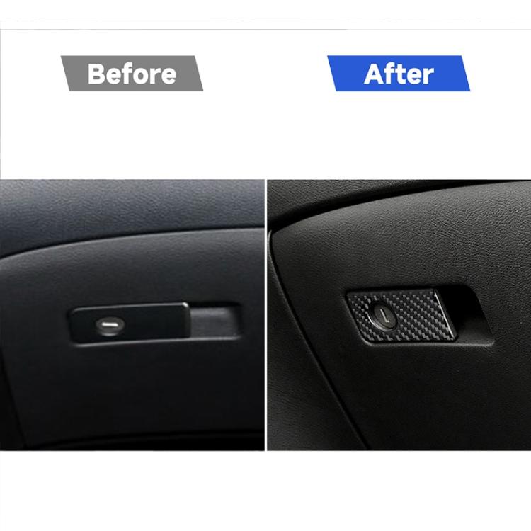 Car Carbon Fiber Front Passenger Seat Storage Box Decorative Sticker for Infiniti Q50 / Q60 2014-2020, Left Drive, Front Passenger Seat Storage Box
