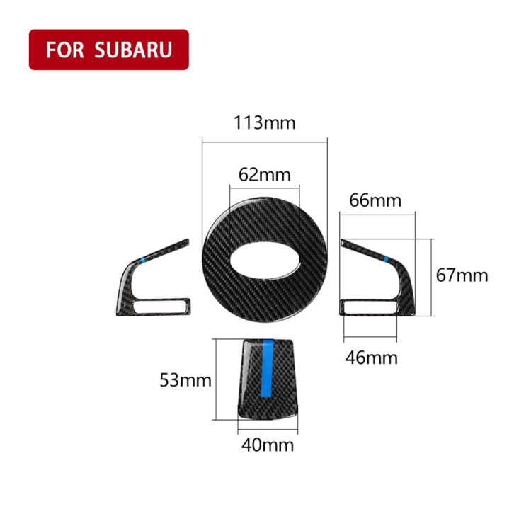 4 in 1 Car Carbon Fiber Blue Steering Wheel Button Decorative Sticker for Subaru Forester 2016-2018, Left and Right Drive Universal, For Subaru Forester 2016-2018(Blue)