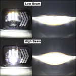 2 PCS 5X7 inch Car Modified Red Background LED Square Headlamp for Jeep Wrangler, For Jeep Wrangler(5X7 inch)