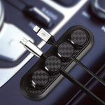 Car Carbon Fiber Magnetic Clamp Cable Storage Box Creative Desktop Hub Organizer, Desktop Hub Organizer