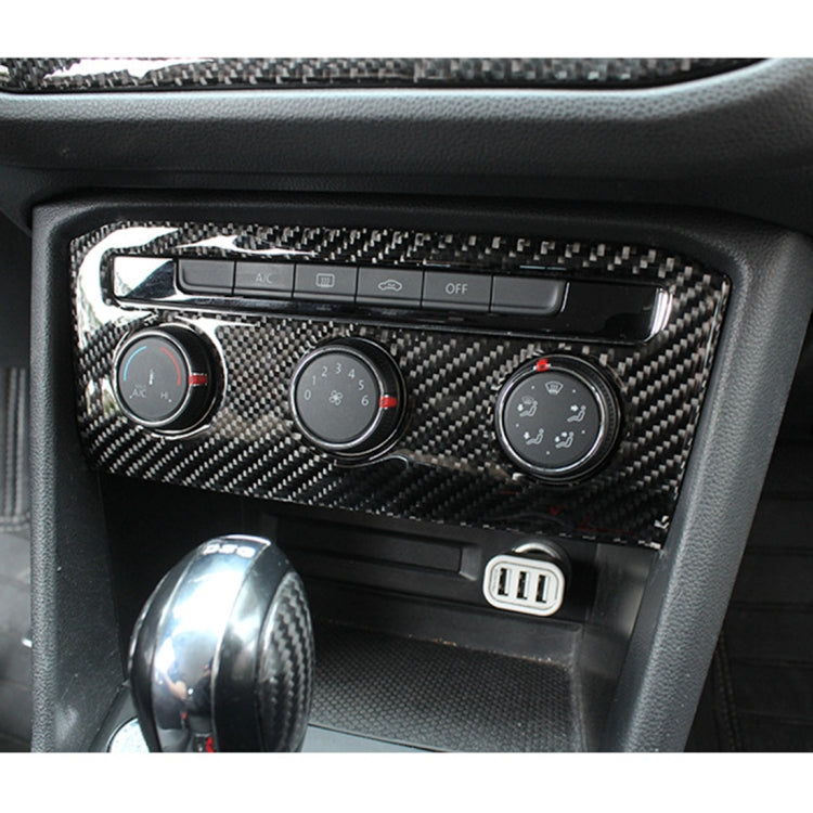 Car Carbon Fiber Air Conditioning Panel Decorative Sticker for Volkswagen Tiguan L 2019-2021, Low Configuration, Air Conditioning Panel, Low Configuration