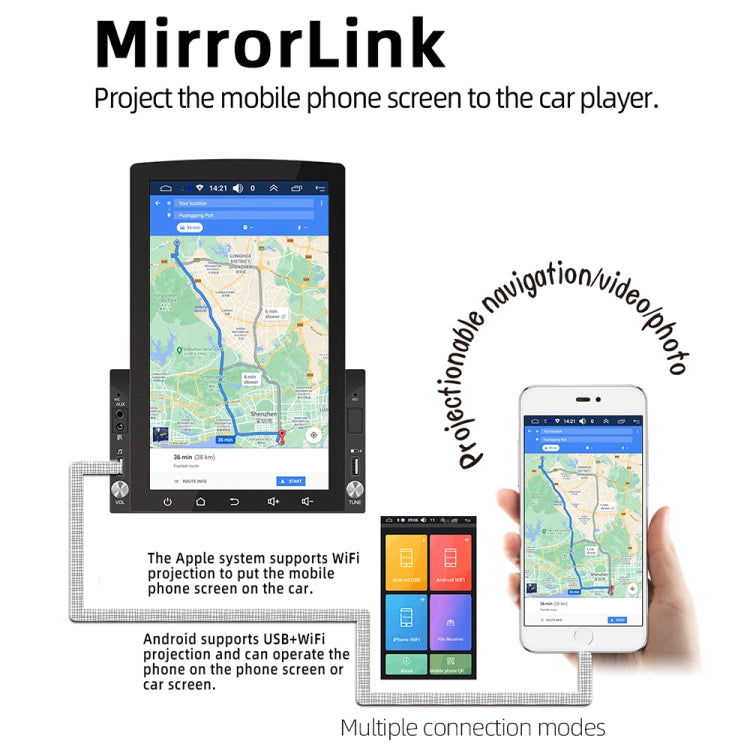 D110 Car Android Navigation Machine Support Mobile Phone Interconnection / Steering Wheel Control, 2GB+64GB, D110 10.1-Inch