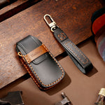 Hallmo Car Cowhide Leather Key Protective Cover Key Case for Audi A6L / A8L / A4 / A7 / A5 C Style, For Audi A6L C Style