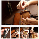 Hallmo Car Cowhide Leather Key Protective Cover Key Case for Honda Civic / Accord 4-button, For Honda Civic / Accord 4-button