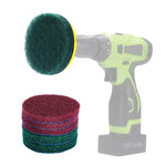 11 in 1 4 inch Sticky Disc Scouring Pad Floor Wall Window Glass Cleaning Descaling Electric Drill Brush Head Set, 11 in 1