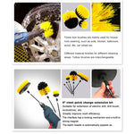 37 in 1 Floor Wall Window Glass Cleaning Descaling Electric Drill Brush Head Set, 37 in 1