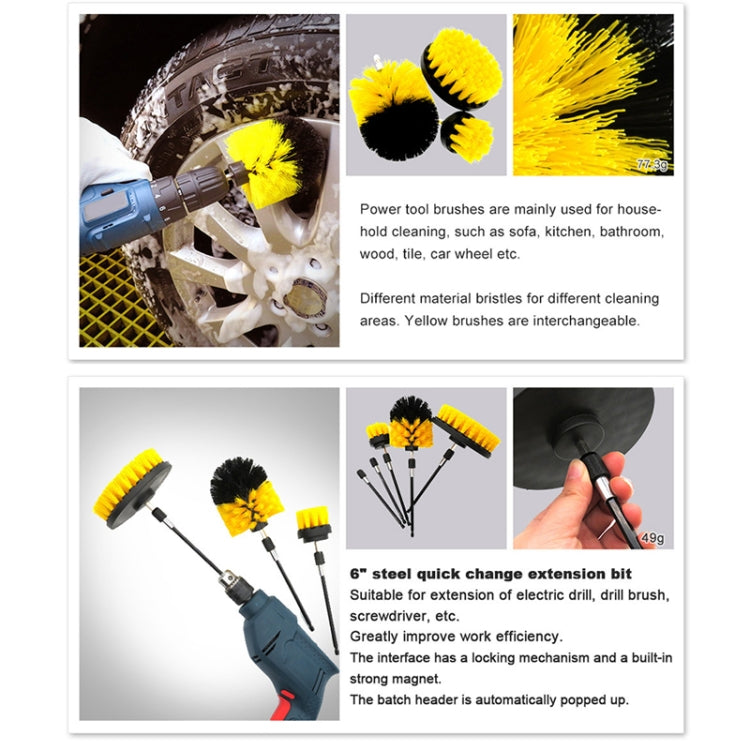 37 in 1 Floor Wall Window Glass Cleaning Descaling Electric Drill Brush Head Set, 37 in 1