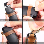 Hallmo Car Cowhide Leather Key Protective Cover Key Case for Hyundai 7-button, For Hyundai 7-button