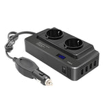DC12V 200W AC220V Car Smart Multi-functional Digital Display Inverter, EU Plug, EU Plug