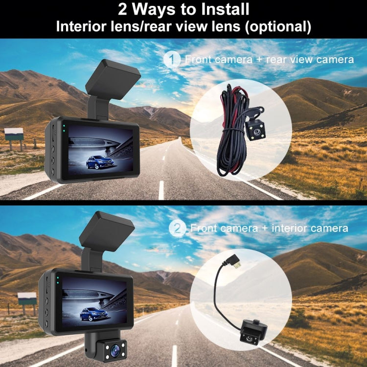 Front and Rear Dual Camera HD InfraredNight Vision Car Dash Cam Driving Recorder, Front and Rear