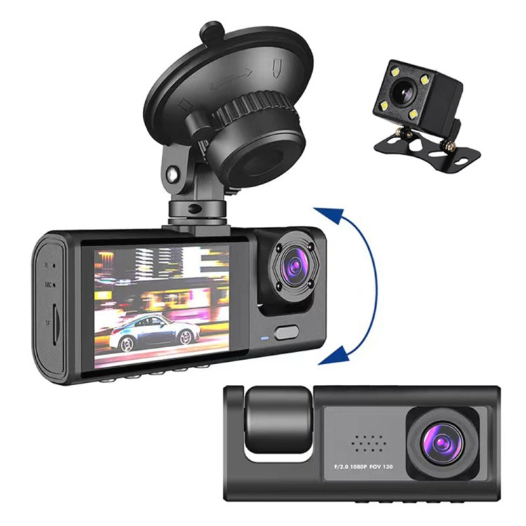 A1 3-lens Video HD Night Vision Car Driving Recorder, with Rear View Camera, A1