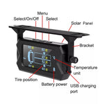 15Bar Solar Wireless Tire Pressure Monitoring System TPMS 6 External Sensors for 6-wheel Truck Bus, 15Bar