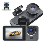A2 Triple Lens Car Dash Camera Driving Recorder, A2 (Black), A2 (Gold)