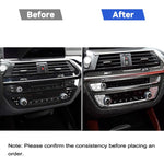 2 in 1 Car Carbon Fiber Air Conditioner CD Control Panel M Performance Decorative Sticker for BMW G01 X3 2018-2020 / G02 X4 2019-2020, Left Drive, 2 in 1 Air Conditioner CD Control Panel