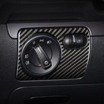 Carbon Fiber Car Headlight Switch Panel Decorative Sticker for Volkswagen Golf 6 2008-2012, Left Driving, Headlight Switch Panel, Left Driving