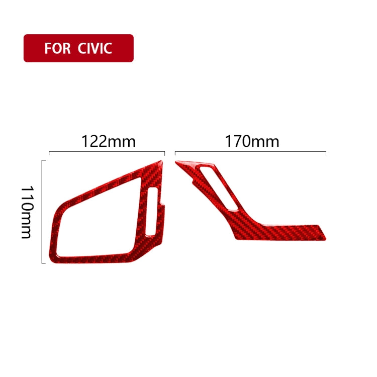 Car Carbon Fiber Left and Right Air Outlet Decorative Sticker for Honda Tenth Generation Civic 2016-2019, Right Drive, Air Outlet Right Drive