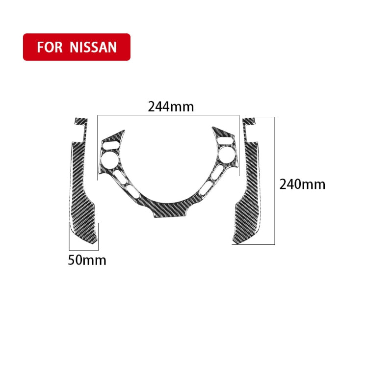 3 PCS Car Carbon Fiber Dashboard Steering Wheel Buttons Decorative Sticker for Nissan GTR R35 2008-2016, Left and Right Drive Universal, Dashboard Steering Wheel Buttons